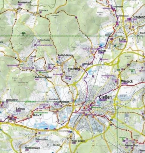 Fietskaart HES03 - Radkarte Gießen und Umgebung - Bikeline