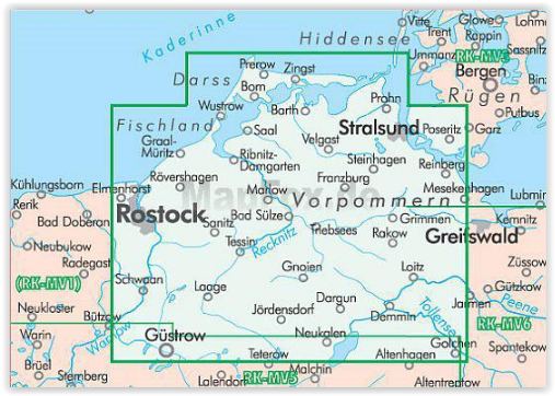 Fietskaart MV02 - Radkarte Fischland Darß Vorpommern - Bikeline
