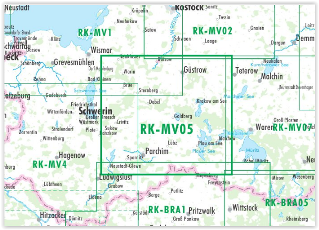 Fietskaart MV05 - Mecklenburgische Seen West - Bikeline