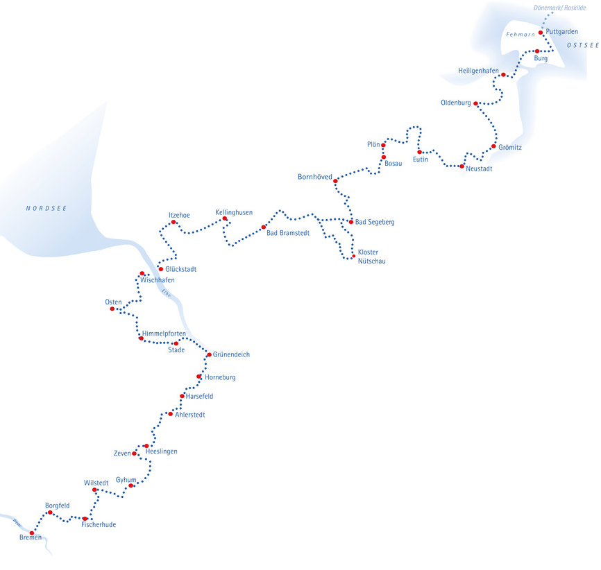 Fietsgids - Mönchsweg Radweg - von Bremen nach Fehmarn - Bikeline