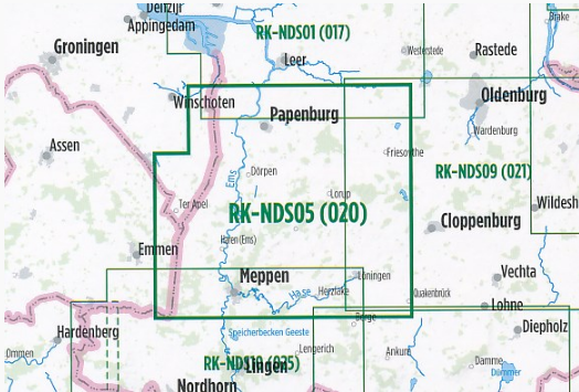 Fietskaart NDS 5 - Radkarte Emsland Nord - Bikeline