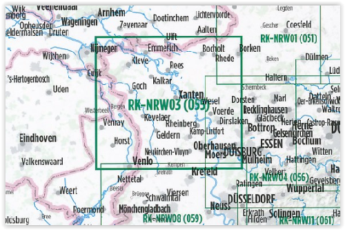 Fietskaart NRW03 - Niederrhein Noord - Bikeline