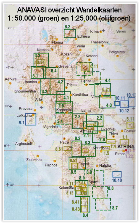 Wandelkaart 8.7 - Mount Parnonas Griekenland (9789609137966) Anavasi