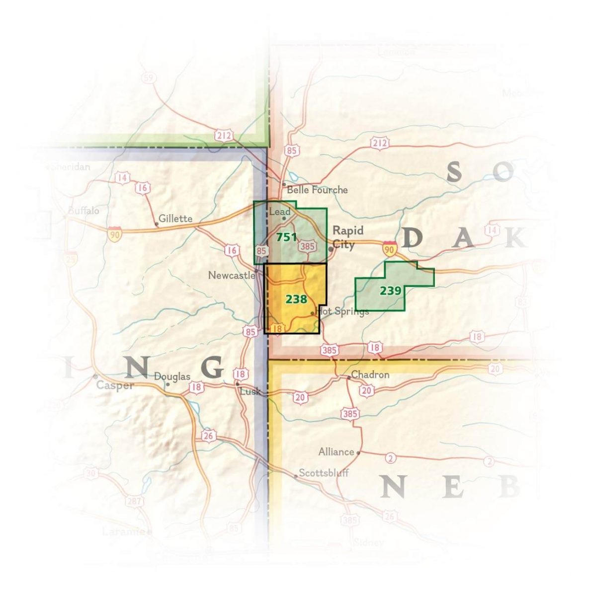 Wandelkaart - Black Hills National Forest SD-South - Nat Geo