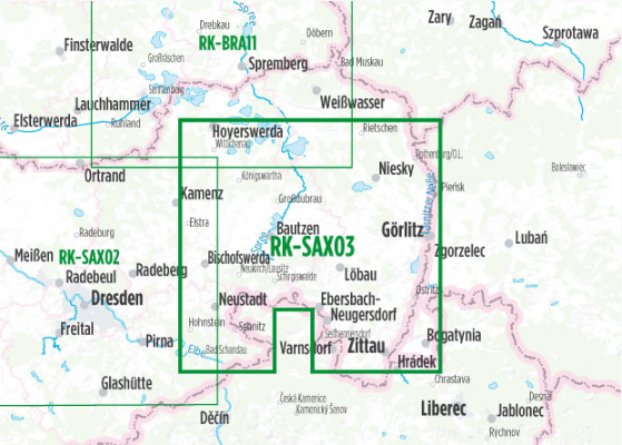 Fietskaart SAX03 - Radkarte Oberlausitz Sachsen - Bikeline