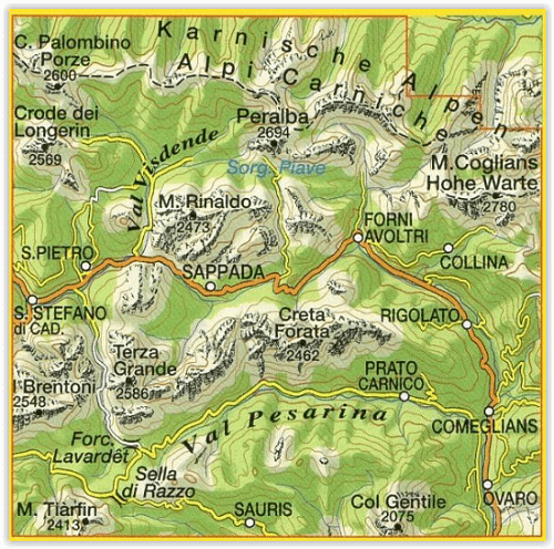 TOPO Wandelkaart 001 - Sappada & Forni Avoltri - Tabacco