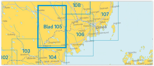 TOPO Wandelkaart 105 - Sverigeserien Bjurholm - Norstedts