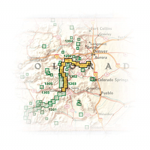 TOPO Wandelkaart 1202 - Colorado Trail Noord - Monarch tot Denver