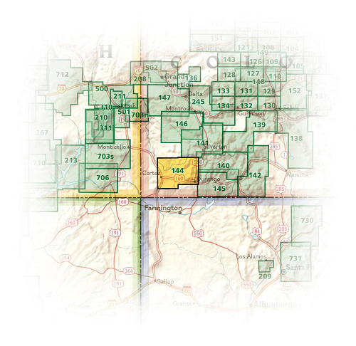 TOPO Wandelkaart 144 - Durango & Cortez- Coilorado - Natgeo