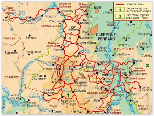 TOPO wandelgids GR304 - Volcans & lacs d'Auvergne - FFRP