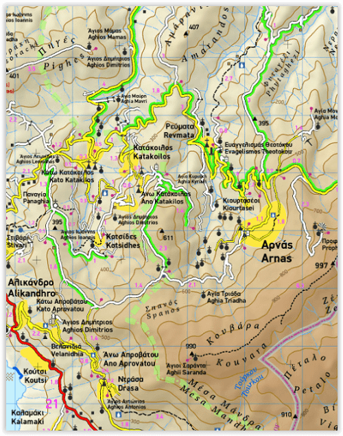 Wandelkaart 307 - Andros Griekenland - Terrain Editions