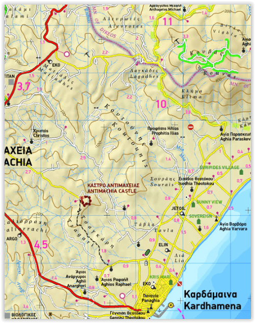 Wandelkaart 338 - Kos Griekenland - Terrein Maps
