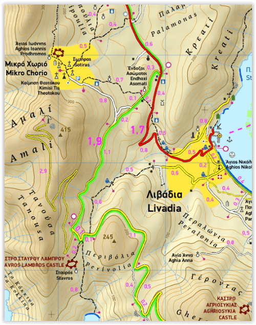 Wandelkaart 340 - Tilos Griekenland - Terrein Maps