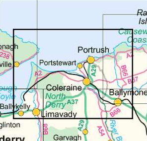 TOPO Wandelkaart 04 - Coleraine- Northern Ireland - OSI