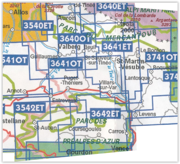 TOPO Wandelkaart 3641ET - Moyenne Tinée & La Colmiane - IGN