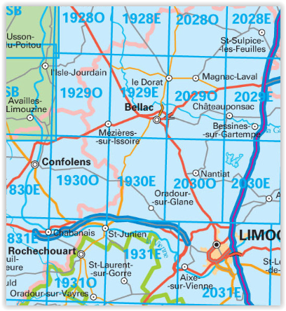 Wandelkaart 2030 SB - Ambazac & Nantiat - IGN