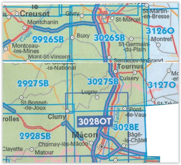 Wandelkaart 3126 SB - Louhans- Mervans & Montret - IGN