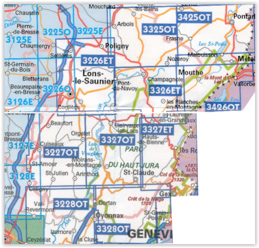 Wandelkaart 3225 SB - Poligny & Chaussin - IGN