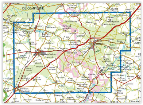 TOPO Wandelkaart 2512OT - Villers-Cotterêts & Forêt de Retz - IGN