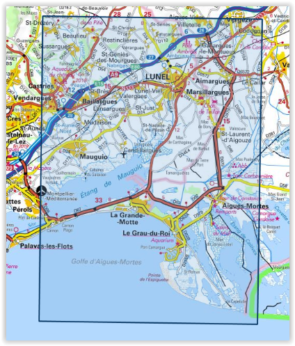 TOPO Wandelkaart 2843OT - Aigues-Mortes & La Grande-Motte - IGN