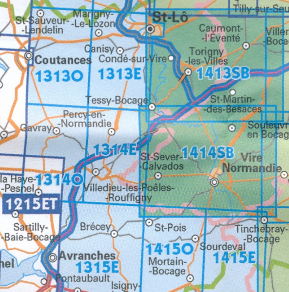 Wandelkaart 1314 SB - Villedieu-les-Poëlles & Gavray - IGN