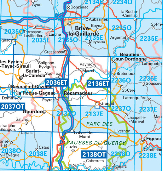 TOPO Wandelkaart 2136ET - Rocamadour & Padirac - IGN