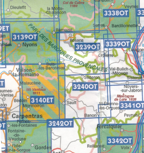 Wandelkaart 3239OT, Rosans- Orpierre & Baronnies Orientales - IGN