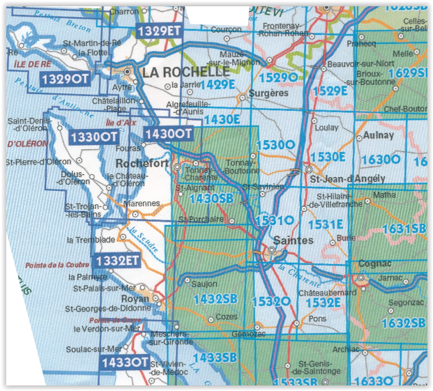 Wandelkaart 1429 SB - Surgères & Aigrefeuille-d'Aunis - IGN