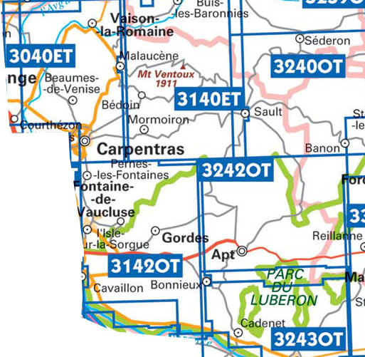 TOPO Wandelkaart 3140ET - Mont Ventoux - IGN