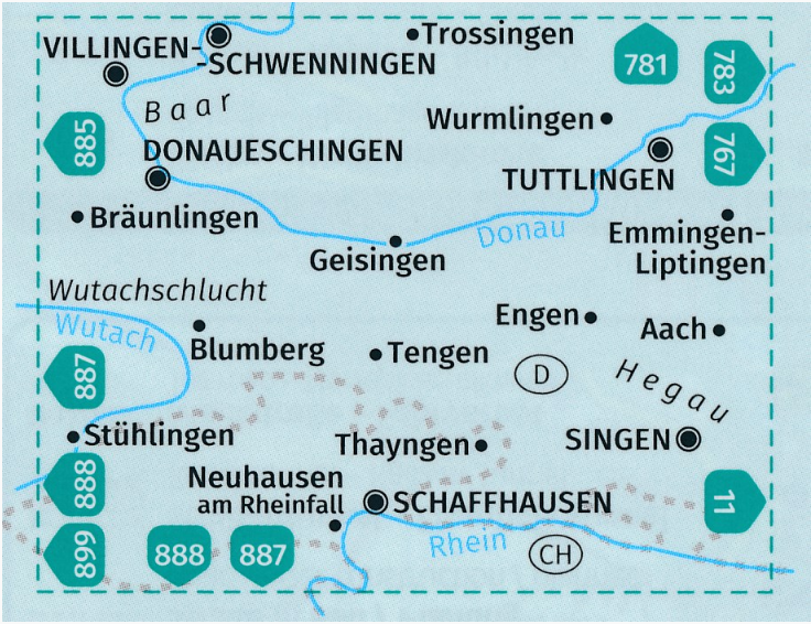 TOPO Wandelkaart 895 - Donaueschingen & Baar Hegau - Kompass
