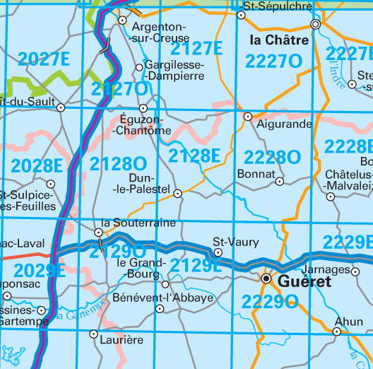 Wandelkaart 2128 SB - Dun-le-Palestel & St-Sébastien - IGN