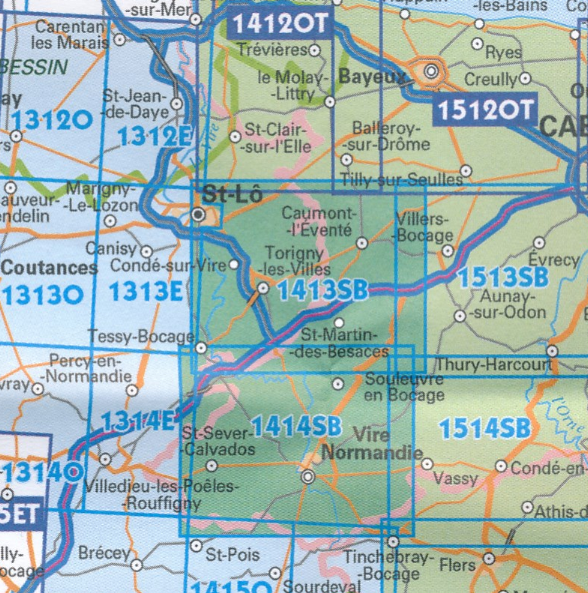 Wandelkaart 1413 SB- Torigni-sur-Vire - Caumont & l'Eventé - IGN