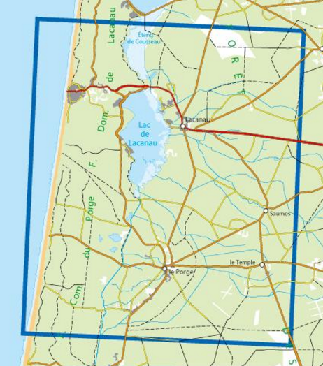 TOPO Wandelkaart 1336 ET - Lac de Lacanau & Le Porge - IGN