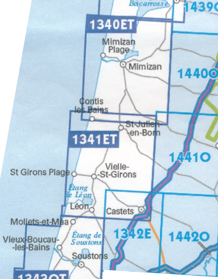 Wandelkaart 1342 SB - Dax & Castets - IGN