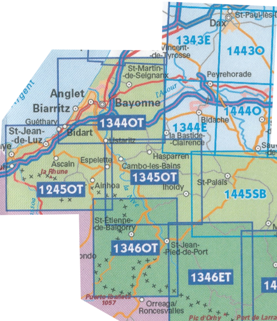 Wandelkaart 1344 SB - Peyrehorade & Hasparren - IGN
