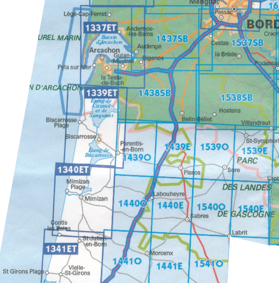 Wandelkaart 1440 SB - Sabres & Labouheyre - IGN