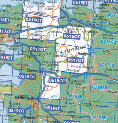 Wandelkaart 0718 SB - Rostrenen & Langonnet - IGN