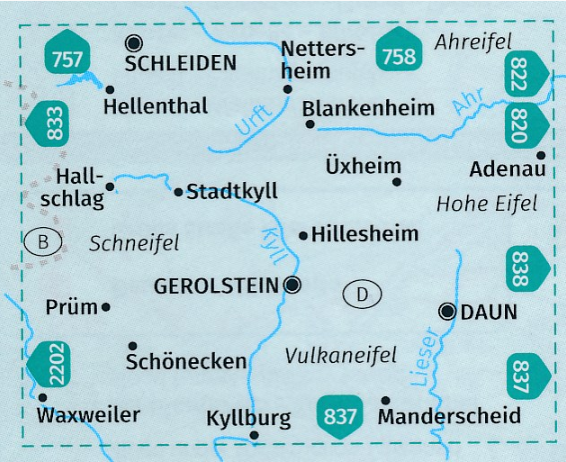 TOPO Wandelkaart 836 - Schneifel & Ahreifel - Kompass