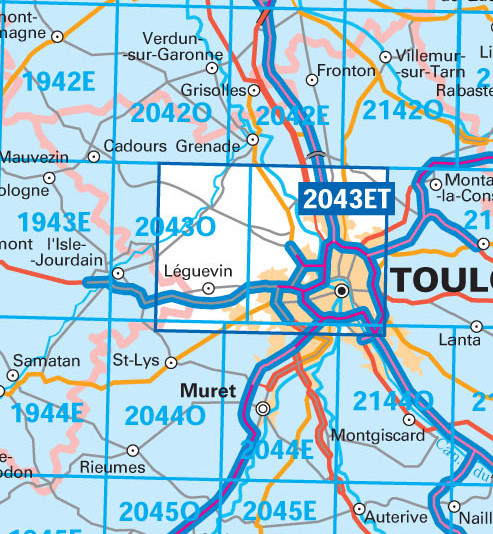 Wandelkaart 1943 SB - L'Isle-Jourdain & Gimont - IGN