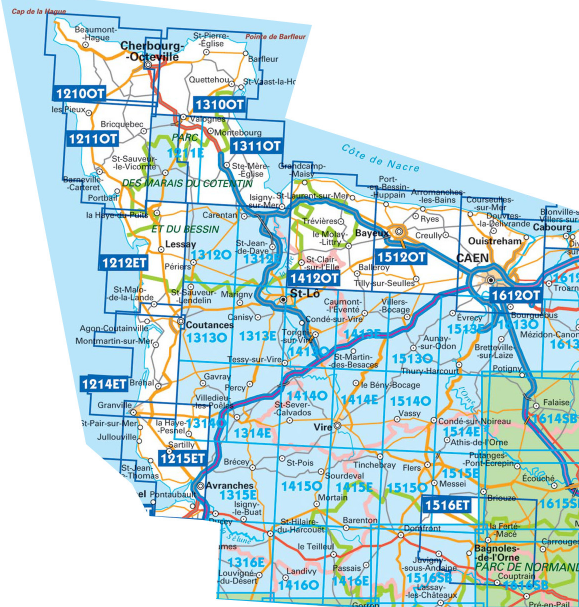 Wandelkaart 1513 SB- Aunay-sur-Odon- Bocage & Thury-Harcourt -IGN