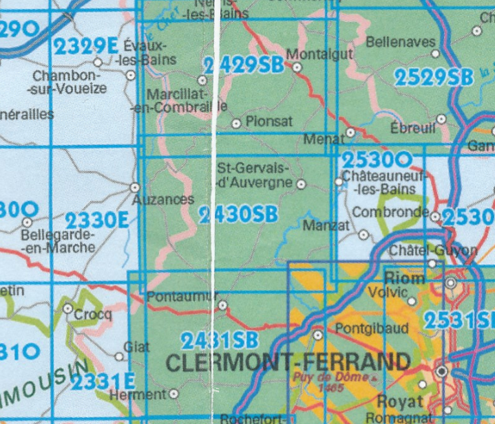 Wandelkaart 2330 SB - Aubusson & Auzances - IGN