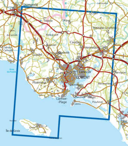 TOPO Wandelkaart 0720 ET - Lorient & Ile de Groix - IGN