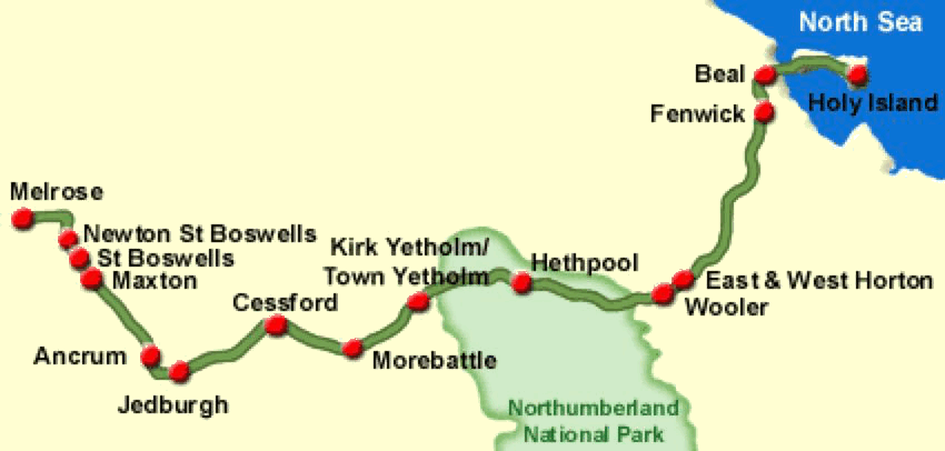 Wandelkaart St. Cuthbert's Way - Schotland (9781851374748) Harvey maps