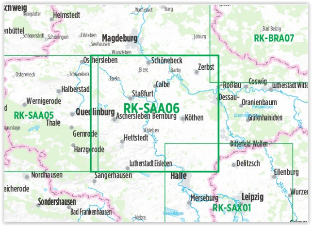 Fietskaart SAA06 - Radkarte Unteres Saaletal - BIkeline 