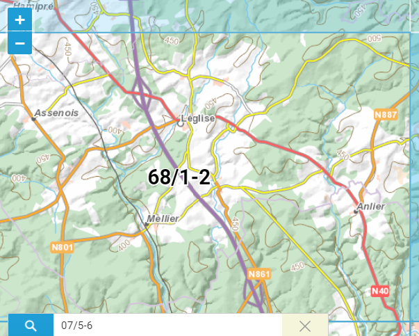 TOPO Wandelkaart 68/1-2 - Léglise - NGIB