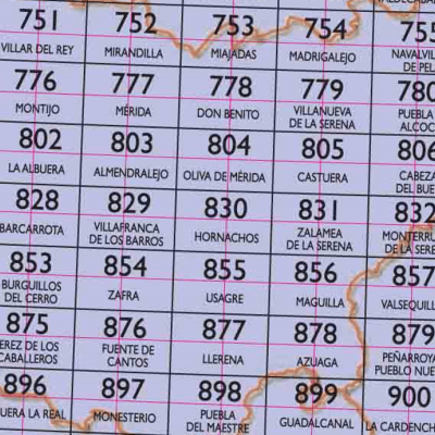 20 - CNIG - Topografische MTN25 - Badajoz, Caceres, (provincies) Spanje