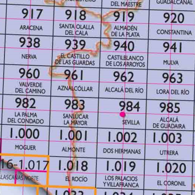 24 - CNIG - Topografische MTN25 - Huelva, Almeria, Sevilla,  (provincies) Spanje