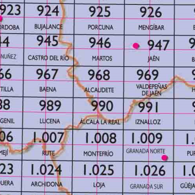 25 - CNIG - Topografische MTN25 - Córdoba, Jaén, Granada, (provincies) Spanje