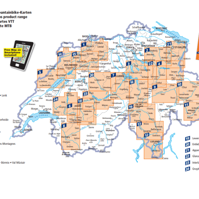 Hallwag Kümmerly - Mountainbikekaarten 1 - 24