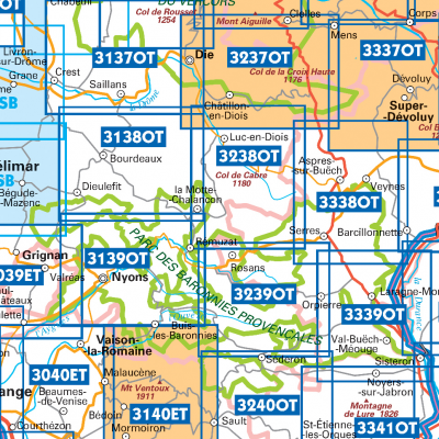 IGN TOP25  Wandelkaarten Franse Alpen: Vercors- Drome- Vaucluse Frankrijk